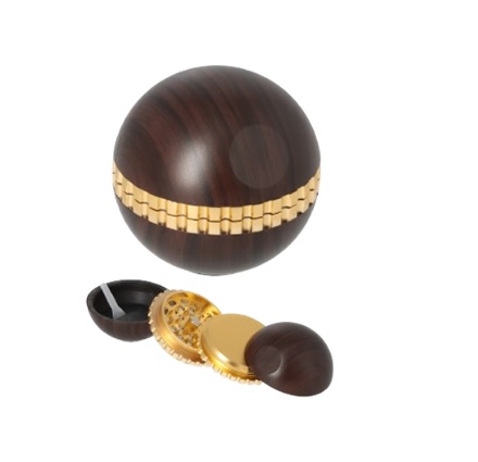 Tobacco Grinder - Gyrogrinder, 4 Piece - Woodgrain Brown (TBGR074)