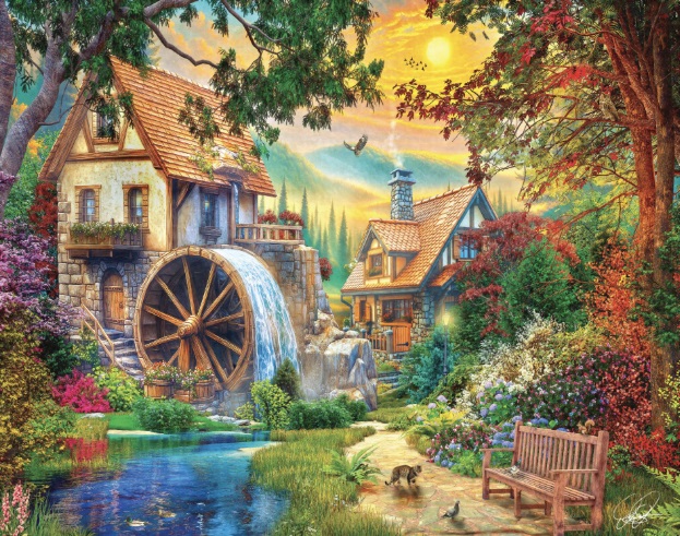 Watermill Sunset (1000 Piece Puzzle)