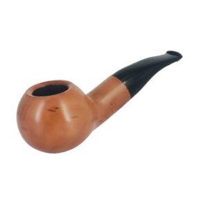 Smoking Pipe: Pearwood Pipe - Natural, 9mm - Bulldog Stumpy Half Bent (Pipe8053)