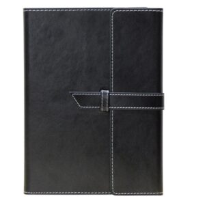 A5 Vegan Leather Trident Tri-fold Notebook (NBK-7002/BLK)