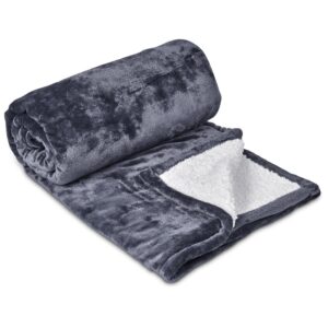 Serendipio Glacial Sherpa Fleece Blanket - dark grey (SD-134)