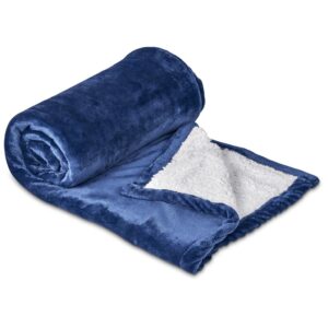 Serendipio Glacial Sherpa Fleece Blanket - navy (SD-134)