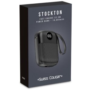 Swiss Cougar Stockton Fast Charge 22.5W Power Bank, 10000mAh - black (SC-526)