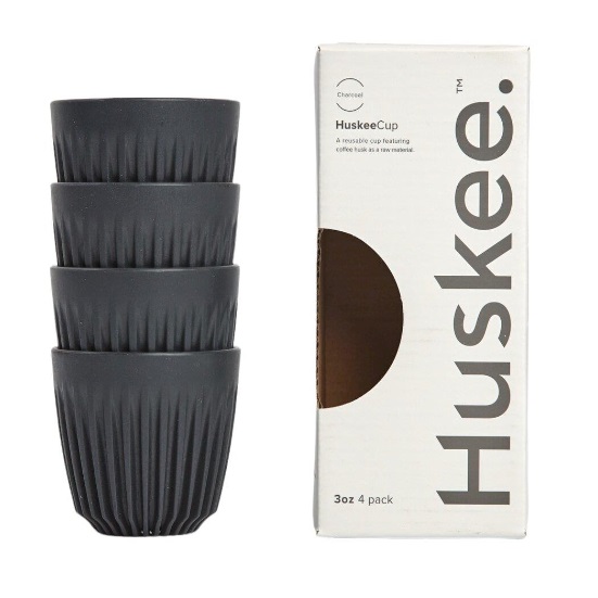 Huskee Cup Espresso 90ml, Set of 4 - Charcoal (HC03C04)