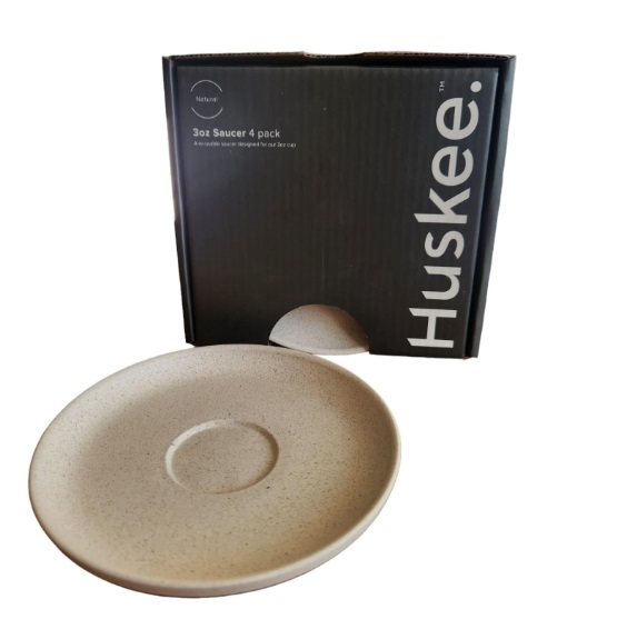 Huskee Espresso Saucer, Set of 4 - Natural (HCS3N04)