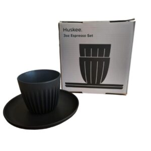 Huskee Espresso Set 90ml, Set of 2 - Charcoal (HC03SC02)