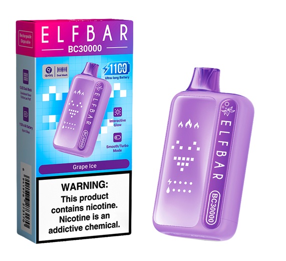 Elf Rechargeable Vape Bar - BC30000 50mg - Grape Ice (ELFF05)