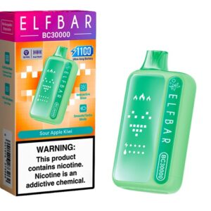 Elf Rechargeable Vape Bar - BC30000 50mg - Sour Apple Kiwi (ELFF08)