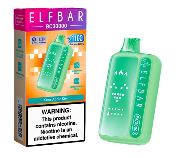 Elf Rechargeable Vape Bar - BC30000 50mg - Sour Apple Kiwi (ELFF08)