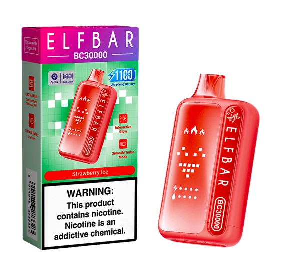 Elf Rechargeable Vape Bar - BC30000 50mg - Strawberry Ice (ELFF10)