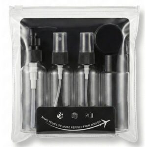 5-Piece Refillable Travel Bottle Set - black (P2858B)