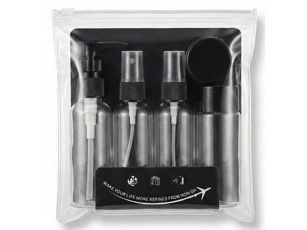 5-Piece Refillable Travel Bottle Set - black (P2858B)