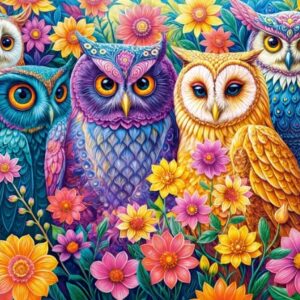 Flower Owl Meeting (3000 Piece Puzzle)