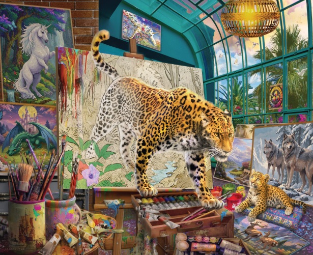 Leopards in Painting Studio (1500 Piece Puzzle) (RGS7403)