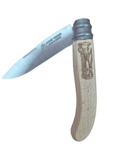 Andre Verdier Alpage Folding Knife, Beech Wood - Elephant (317ELE)