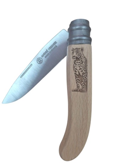 Andre Verdier Alpage Folding Knife, Beech Wood - Leopard (317LEO)