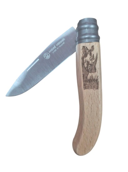 Andre Verdier Alpage Folding Knife, Beech Wood - Rhino (317RHI)