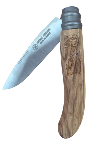 Andre Verdier Alpage Folding Knife, Olive Wood - Buffalo (324BCBUF)