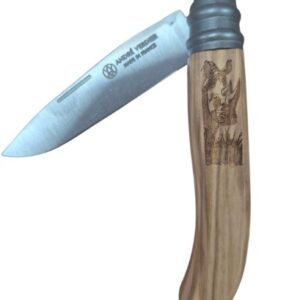 Andre Verdier Alpage Folding Knife, Olive Wood - Rhino (324RHI)