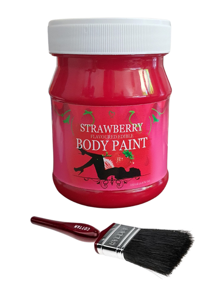 Edible Strawberry Flavoured Body Paint 250ml Tub
